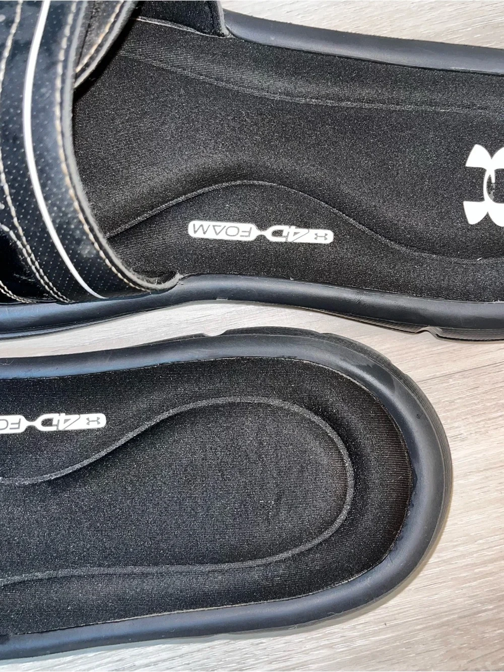 Under Armour Black Slip-On Adjustable Sports Slides